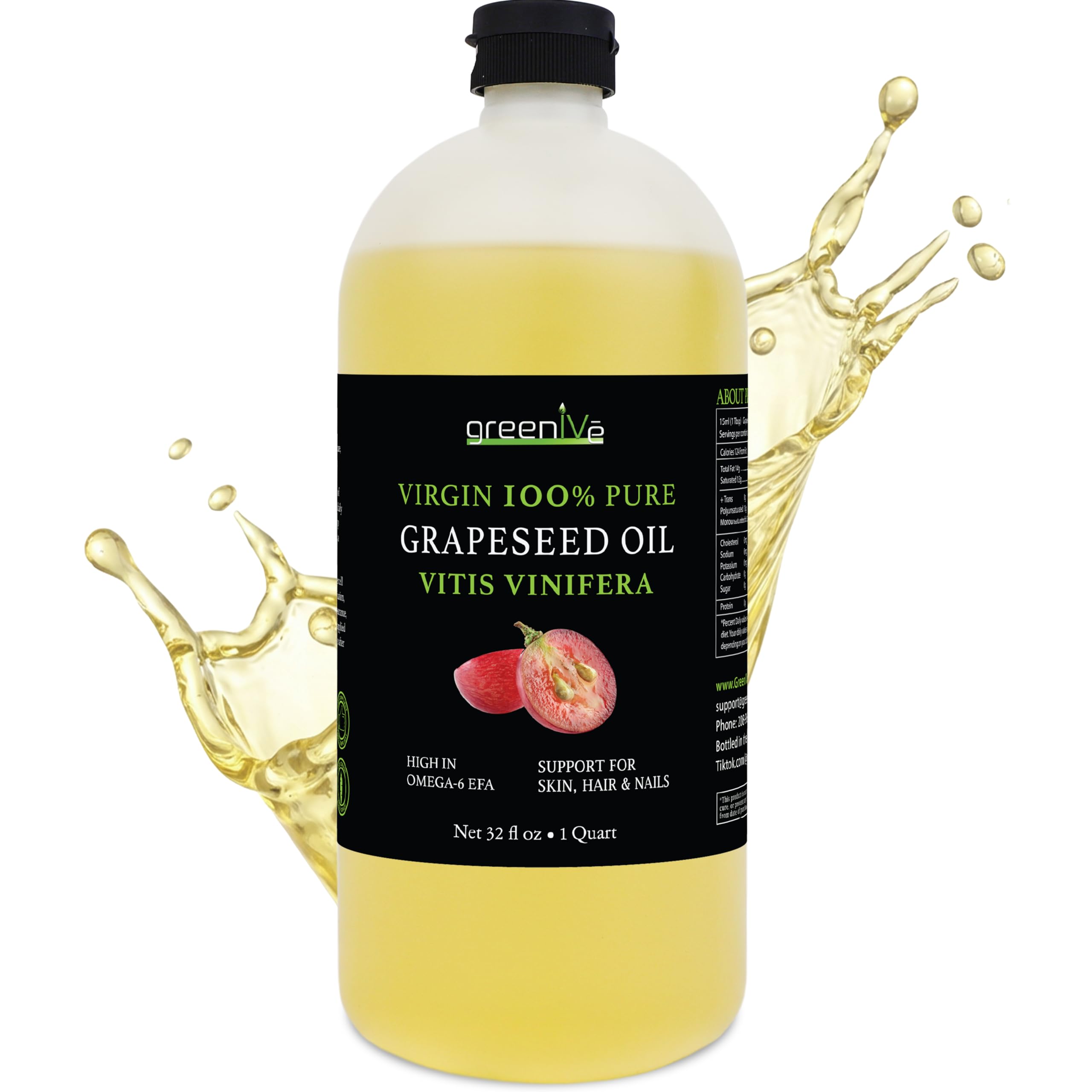 Amazon.com: GreenIVe Grapeseed Oil Naturally Grown 100% Pure Cold